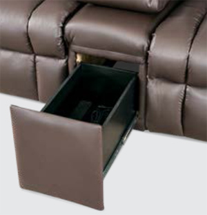 Dutch Boy Wall Hugging Reclining Sofa with Extra Theater Seat Section